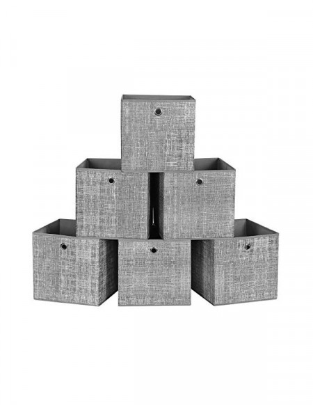 Set 6 cuburi de depozitare, Songmics, 30 x 30 x 30 cm, RFB02LG-3, Gri