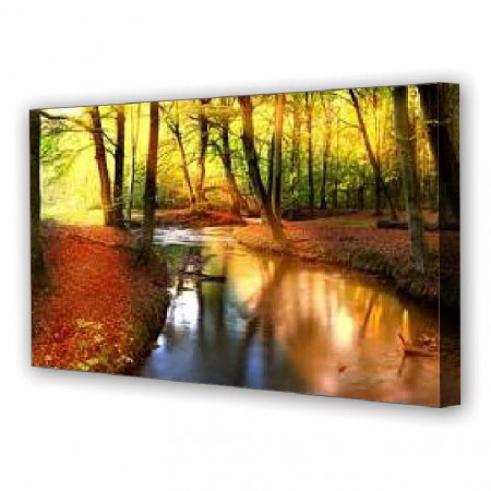Padure Cu Rau Tablou Canvas Rau in Padure, Panoramic, Diverse Marimi