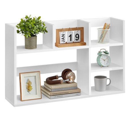 Biblioteca Vasagle, Alb, LBC815W14, 80 x 20 x 50 cm