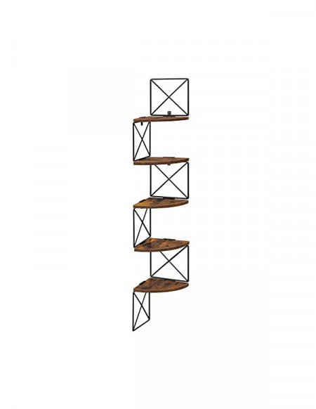 Raft de colt, Vasagle, LLS851B01, Maro Rustic, 20 x 20 x 127 cm