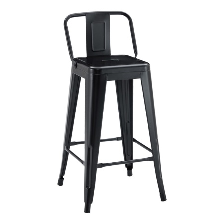 Scaun de bar Utopia, Pako World, Negru, 42x42x86 cm