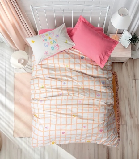 Lenjerie 1 Persoana Jours Roz (Bumbac 100%)