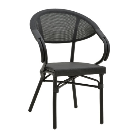 Scaun de grădină Isaia Negru 57x57x83 cm