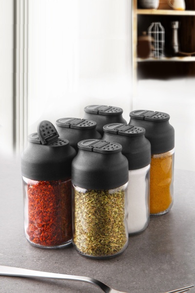 Set borcane depozitare alimente din sticla (6 bucati) MCH09118 Multicolor 5x9.5 cm