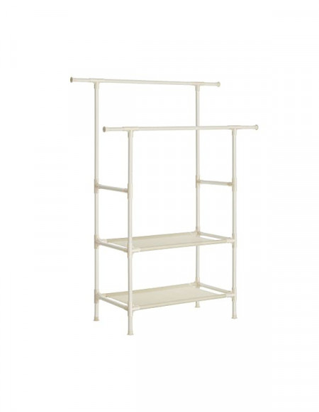 Suport pentru umerase cu rafturi, Songmics, Alb, 70 Kg, RDR02WT, 171 x 114 x 45 cm