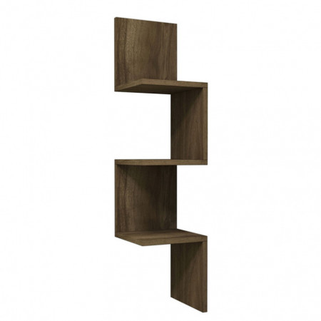 Raft de colt Suspendat Insta Walnut 25x25x105.5 cm