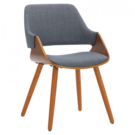 Fotoliu Allegra material textil gri - picioare de culoarea nuc