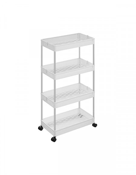 Dulap de depozitare mobil, Songmics, Alb, KSC10WT, 40 x 22 x 86 cm