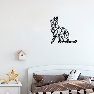 Accesoriu decorativ de perete din lemn si metal Kedi Negru 35x46 cm - Img 4