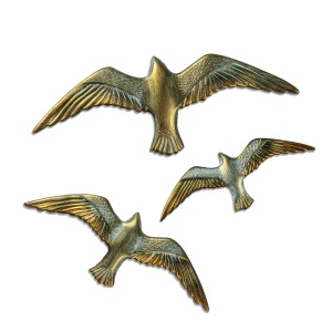 Accesoriu decorativ de perete Flying Seagulls Auriu 30x11x2 cm - Img 6