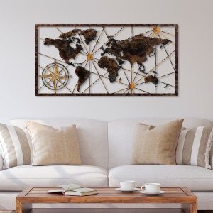 Accesoriu decorativ de perete metalic Bys-132 Multicolor 120x60 cm - Img 4