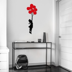 Accesoriu decorativ de perete metalic Model-429 Negru 100x34 cm - Img 3
