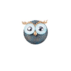 Accesoriu decorativ de perete metalic Owl Caramiziu 19x19 cm - Img 2