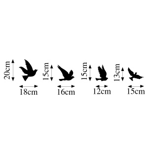 Accesoriu decorativ de perete metalic Pigeons Negru 18x20 cm - Img 6