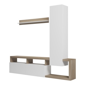 Ansamblu comoda TV Leganto Alb 220.5x35x197.5 cm - Img 4