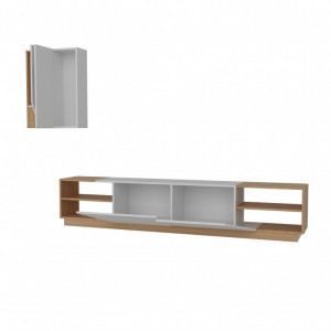 Ansamblu Comoda TV Zebra Alb-Teak - Img 6