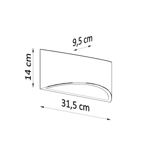 Aplica Vixen din ceramica Alb 31.5x9.5x14 cm - Img 4