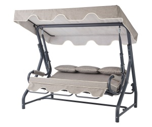Balansoar cu 3 locuri Salvia Gri 200x165x110 cm - Img 2