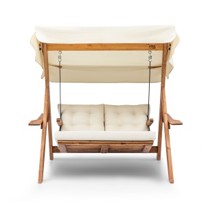 Balansoar dublu Galata Swing S2 Crem 160x195x120 cm - Img 3