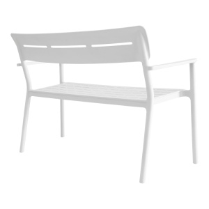 Banca pentru doua persoane Cadrin, Alb, 60x117x83 cm - Img 2