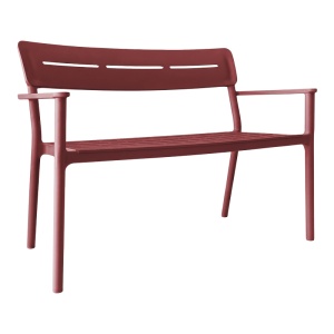Banca pentru doua persoane Cadrin, Burgundy, 60x117x83 cm