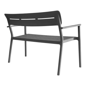 Banca pentru doua persoane Cadrin, Gri inchis, 83x117x60 cm - Img 2