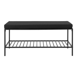 Banca pentru hol Vita, Negru, 36x100x48.5 cm - Img 4