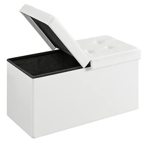 Bancuta hol cufar cu depozitare, Songmics, Alb, 76x38x38 cm - Img 2