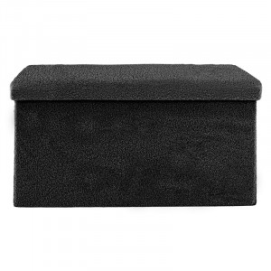 Bancuta hol cufar cu spatiu de depozitare Forward boucle material textil antracit 76x38x38cm - Img 2