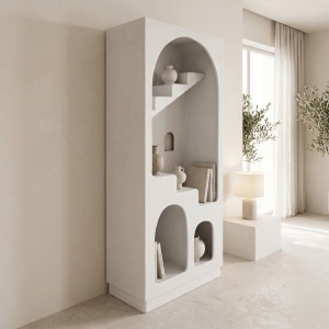 Biblioteca, Boolten, Pako, Alb 80x38x190 cm