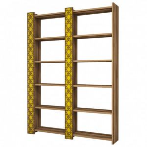 Biblioteca City 2 - Walnut, Yellow - Img 3