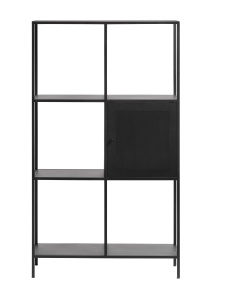 Biblioteca MALIBU, Negru, 35x138x80 cm