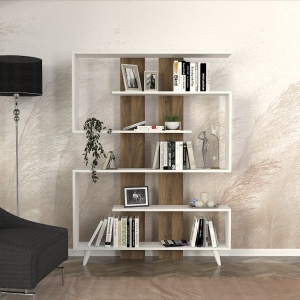 Bibliotecă Rain Alb 120x162x20 cm