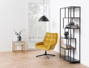 Biblioteca Seaford, Negru V1, 185x77x35 cm