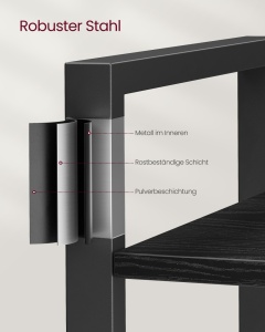 Biblioteca Vasagle Negru 66x30x186 cm - Img 5