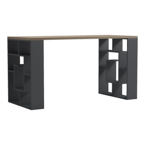 Birou cu raft, Labirent, Sonoma, 60x140x75 cm - Img 2