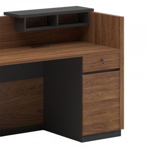 Birou de receptie Oscar nuc - antracit 180x65x76cm - Img 3