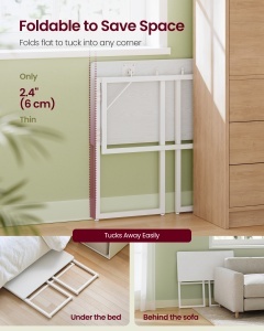 Birou Vasagle, Barnet, Alb, 80.0x40.0x74.0 cm - Img 3
