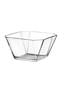 Bol de salata din sticla Lv-Krn299R6 Transparent 19.6x19.6x10.4 cm - Img 2