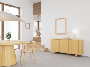 Bufet Atmore, Stejar deschis, 75x160x40 cm