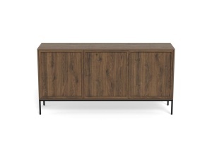 Bufet Palmdale V1, Negru mat, 80x158x40 cm - Img 3