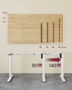 Cadru birou reglabil Vasagle Alb 140x59.6x119 cm - Img 3