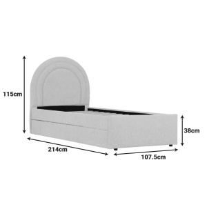 Cadru de pat extensibil, Arcuate, Antracit, 214x107.5x115 cm - Img 7