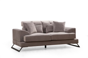 Canapea 2 locuri Frido Gri deschis 185x100x92 cm - Img 5