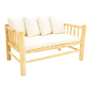 Canapea 2 locuri Guada, Natural, 80x135x71 cm