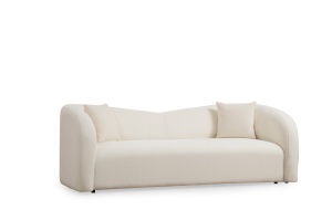 Canapea 3 locuri Asos Crem 225x76x75 cm - Img 5