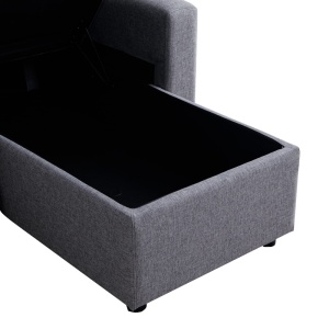 Canapea coltar cu depozitare Kamore Gri 223x146x85 cm - Img 8