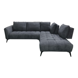Canapea de colt stanga Belanza, Gri inchis, 213x265x90 cm - Img 4