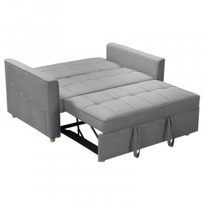 Canapea extensibila 2 locuri Commit material textil antracit 142x93x90 cm - Img 4