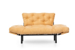 Canapea extensibila 2 locuri Nitta Mustar 187x70 cm - Img 6